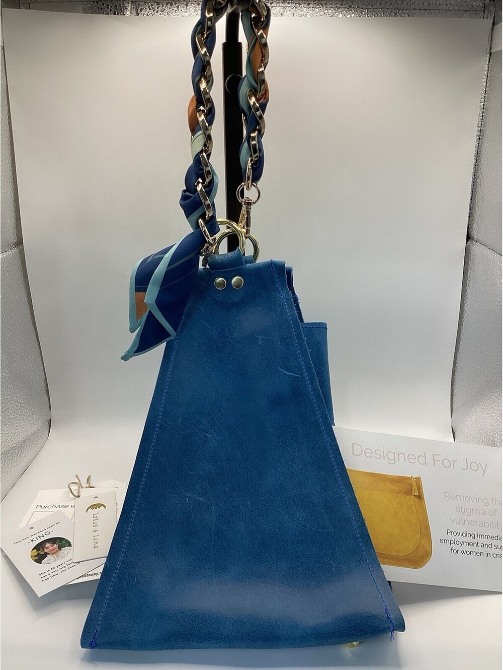 Designed For Joy Leather Purse Gold Chain Handle Millie Bag